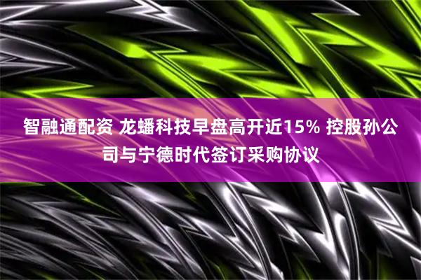 智融通配资 龙蟠科技早盘高开近15% 控股孙公司与宁德时代签订采购协议