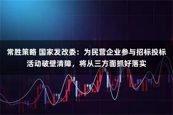 常胜策略 国家发改委：为民营企业参与招标投标活动破壁清障，将从三方面抓好落实
