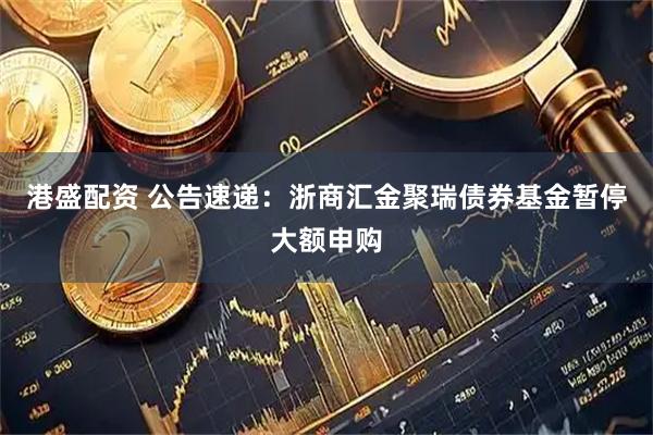 港盛配资 公告速递：浙商汇金聚瑞债券基金暂停大额申购